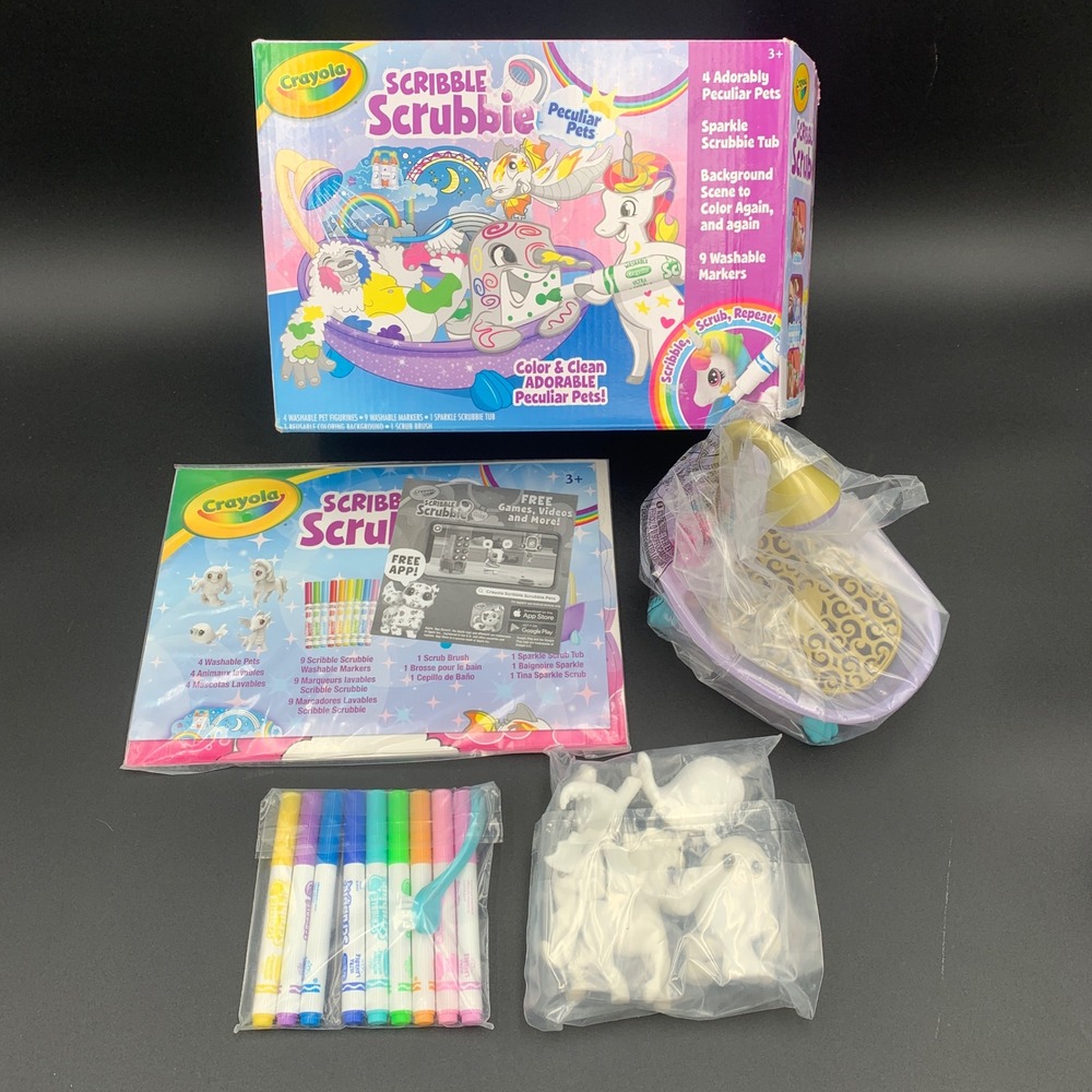 Crayola Scribble Scrubbie Peculiar Pets Sparkle Tub Playset 74-7419 Open Box